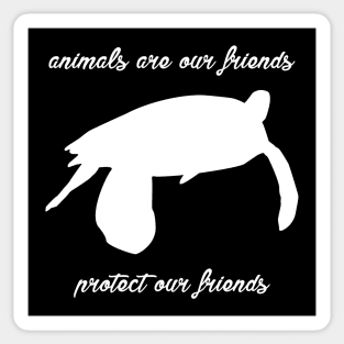 protect our friends - sea turtle Sticker